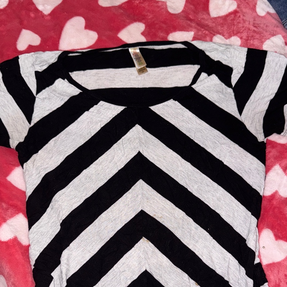 LuLaRoe Black and White Striped Top